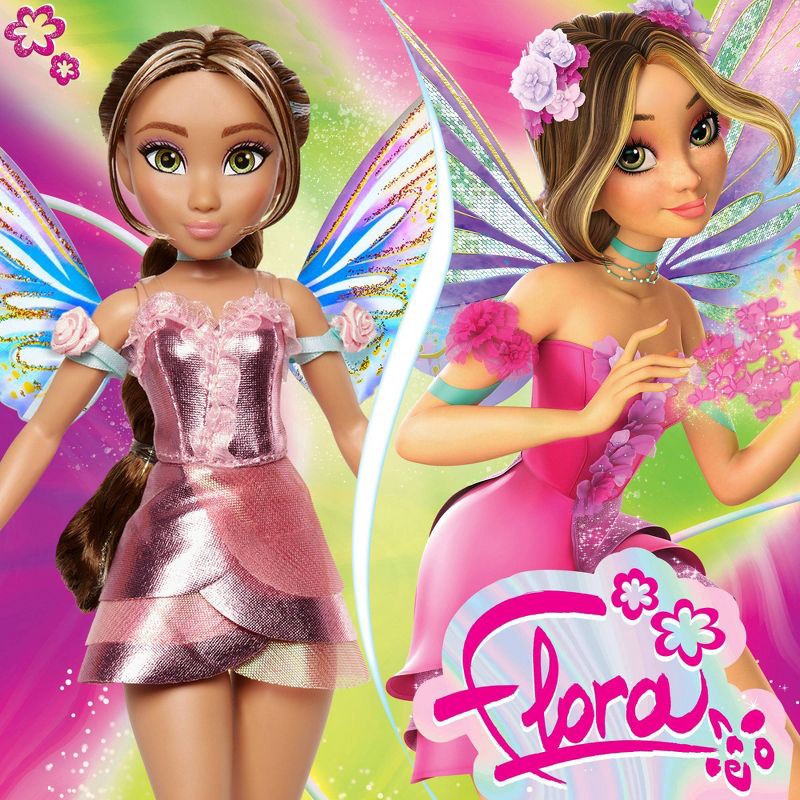 slide 10 of 10, Winx Club Flora Fairy 10.5" Fashion Doll with Glitter Outfit and Removable Wings, 1 ct