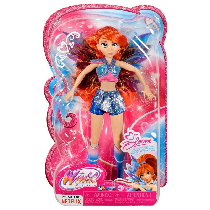slide 8 of 10, Winx Club Bloom Fairy 10.5" Fashion Doll with Glitter Outfit and Removable Wings, 1 ct