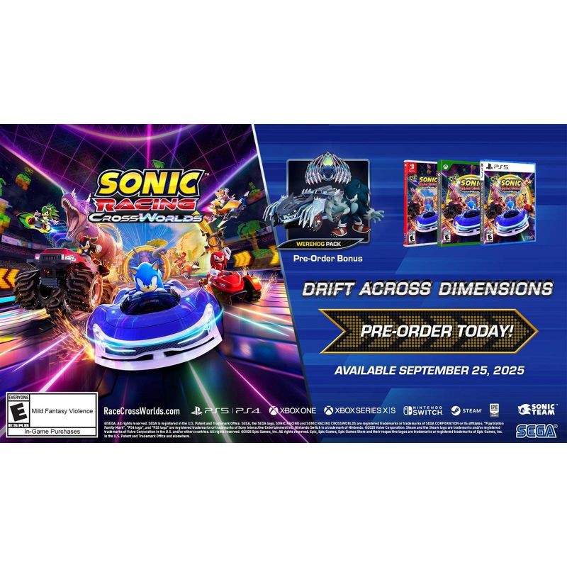 slide 2 of 9, Sega Sonic Racing: CrossWorlds Launch Edition - PlayStation 5, 1 ct