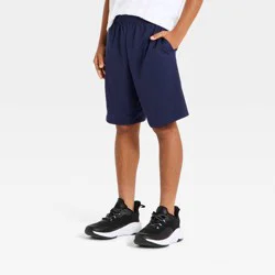 Boys' 'At the Knee' Active Mesh Shorts - All In Motion™ Navy Blue M