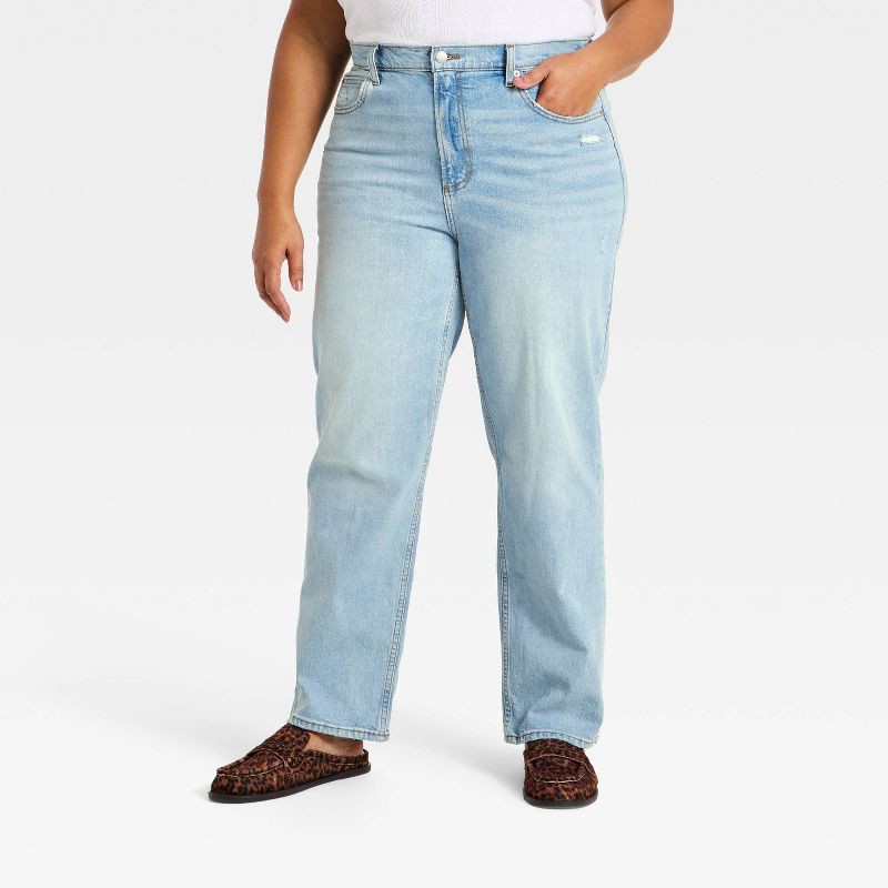 slide 6 of 6, Women's Highest-Rise Vintage Straight Jeans - Universal Thread™ Light Wash 6, 1 ct