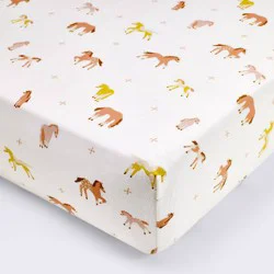 Cotton Fitted Crib Sheet - Horses - Cloud Island™