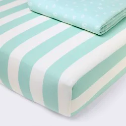 2pk Fitted Cotton Blend Jersey Crib Sheets - Sea Life - Cloud Island™