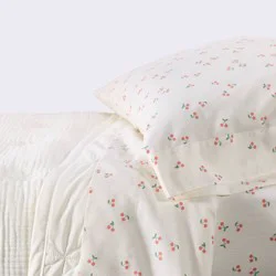 4pc Toddler Bedding Set - Cream Cherries - Cloud Island™: Classic Patterns, Cotton, Lightweight Woven Fabric