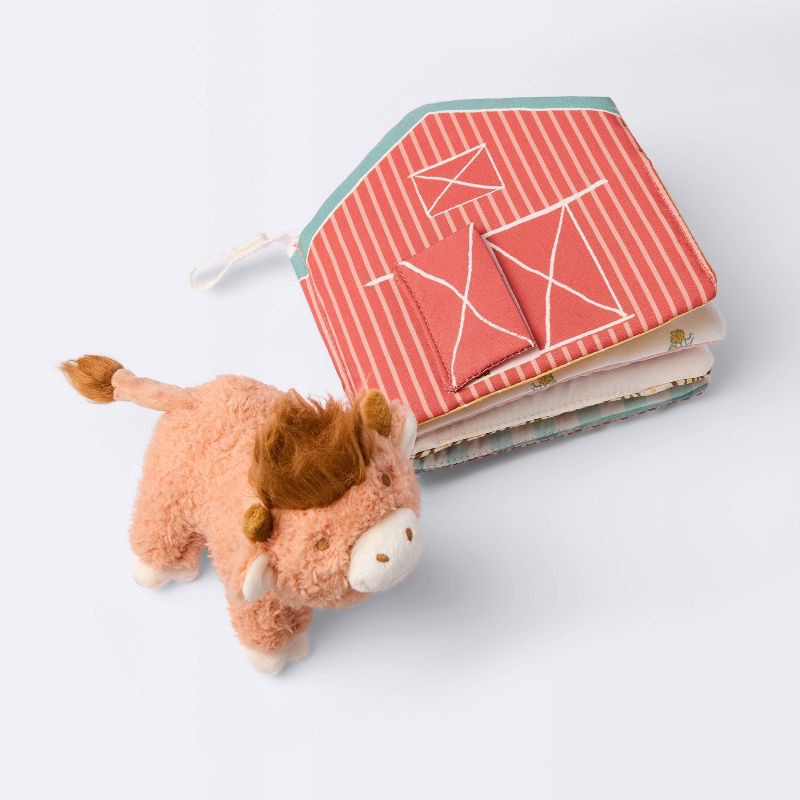 slide 1 of 4, Interactive Soft Book and Plush Toy - Farm Life - Cloud Island™: Sensory Development, Baby Learning Toy, 1 ct