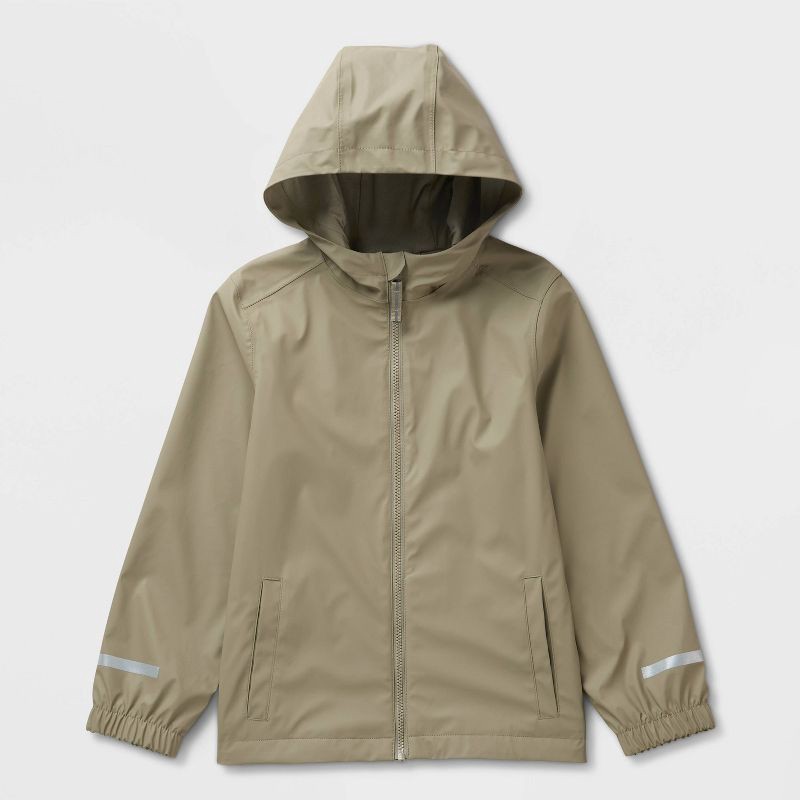 slide 1 of 3, Kids' Rain Jacket - Cat & Jack™ Olive Green XL, 1 ct