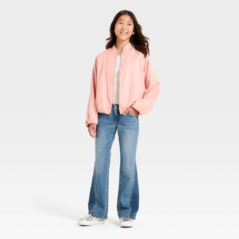 slide 3 of 3, Girls' Bubble Blouson Jacket - art class™ Pink S, 1 ct