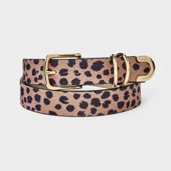 Leopard Print Double D-Ring Keeper Belt - A New Day™ Black XXL