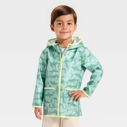 Toddler Boys' Shark Translucent Rain Jacket - Cat & Jack™ Green 3T