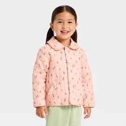 Toddler Girls' Floral Quilted Jacket - Cat & Jack™ Pink 3T