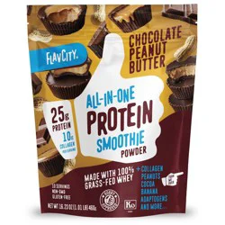 FlavCity Protein Smoothie Powder - 10 Servings - Chocolate Peanut Butter - 460gms