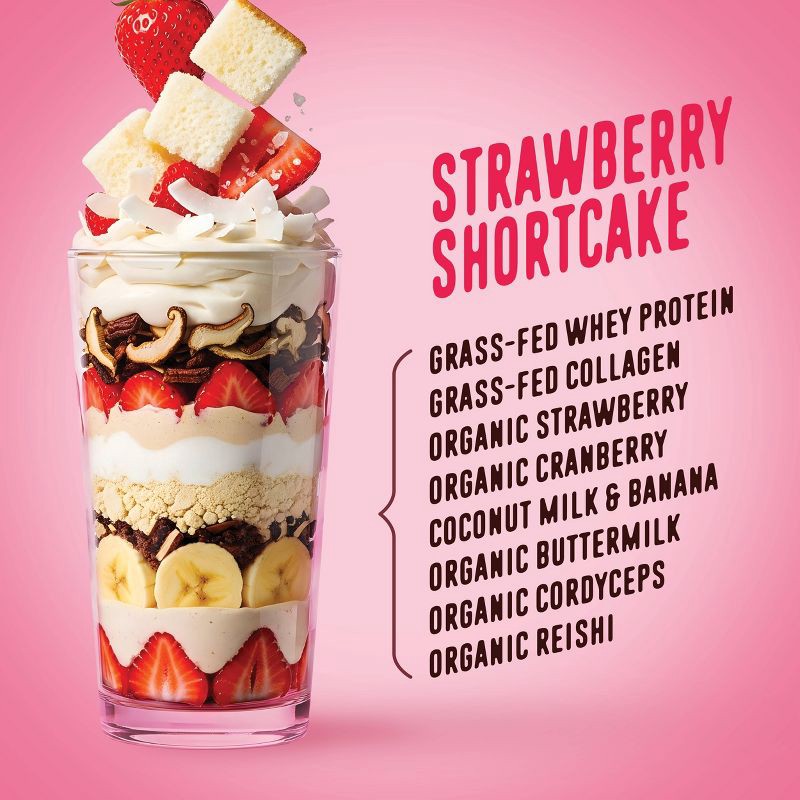 slide 5 of 8, FlavCity Protein Smoothie Powder - 10 Servings - Strawberry Shortcake - 425gms, 10 servings