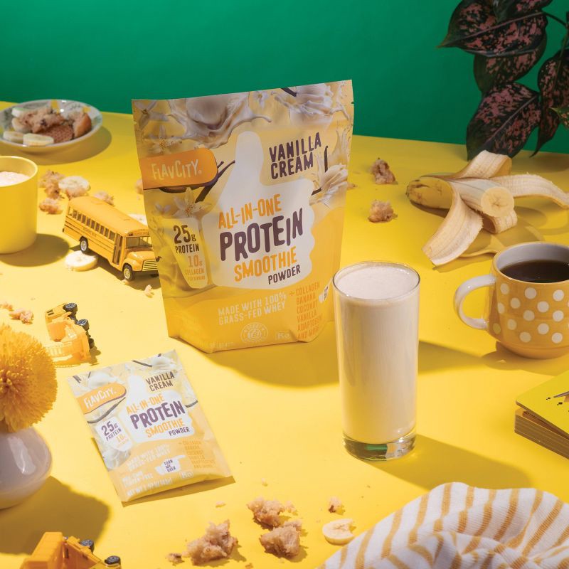 slide 4 of 8, FlavCity Protein Smoothie Powder - 10 Servings - Vanilla Cream - 430gms, 10 servings