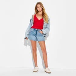 Women's Mid-Rise Midi Denim Shorts - Wild Fable™ Medium Wash 10