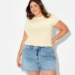 Women's Mid-Rise Midi Denim Shorts - Wild Fable™ Medium Wash 17