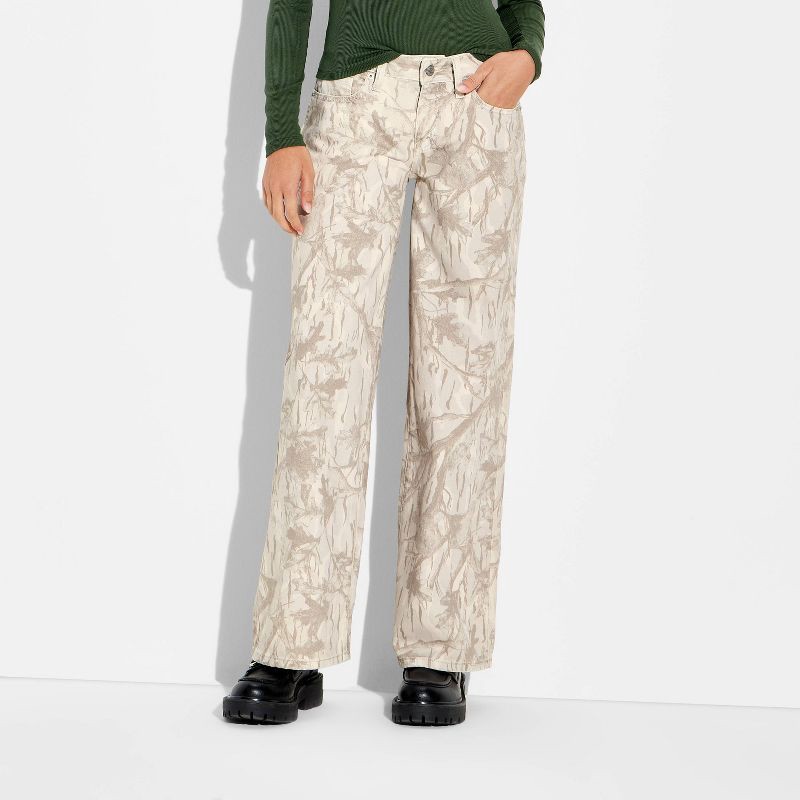 slide 2 of 3, Women's Low-Rise Baggy Jeans - Wild Fable™ Gray Camouflage 6, 1 ct