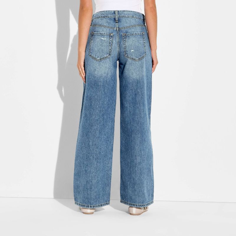 slide 3 of 3, Women's Low-Rise Baggy Jeans - Wild Fable™ Dark Wash 0, 1 ct