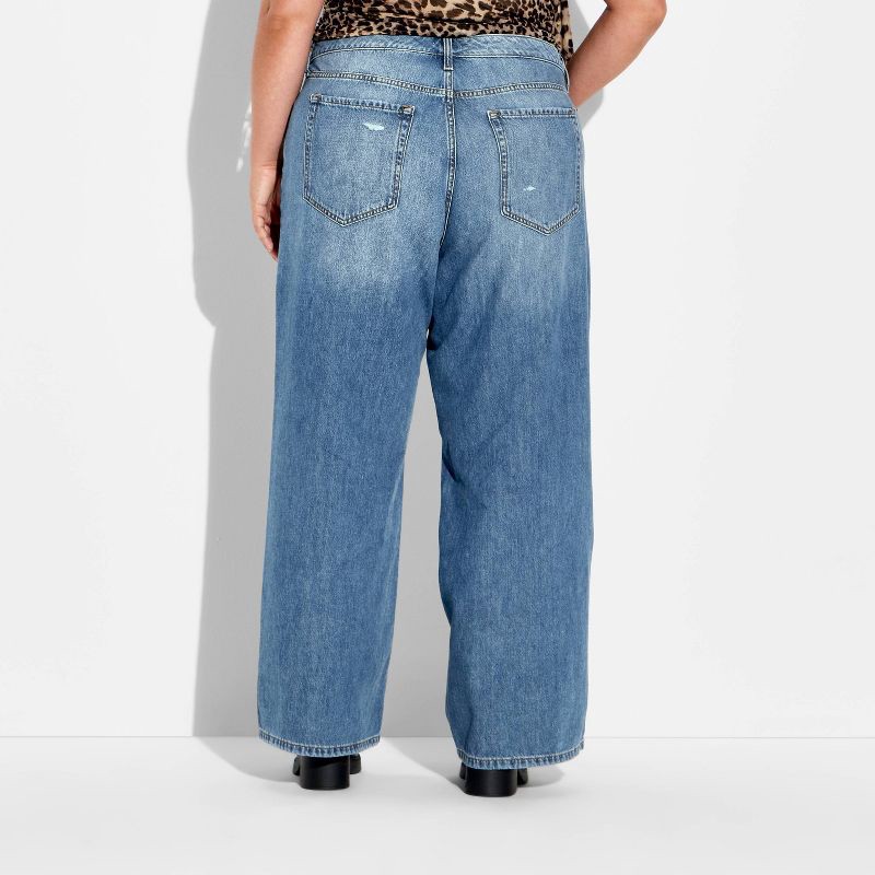 slide 3 of 3, Women's Low-Rise Baggy Jeans - Wild Fable™ Dark Wash 17, 1 ct