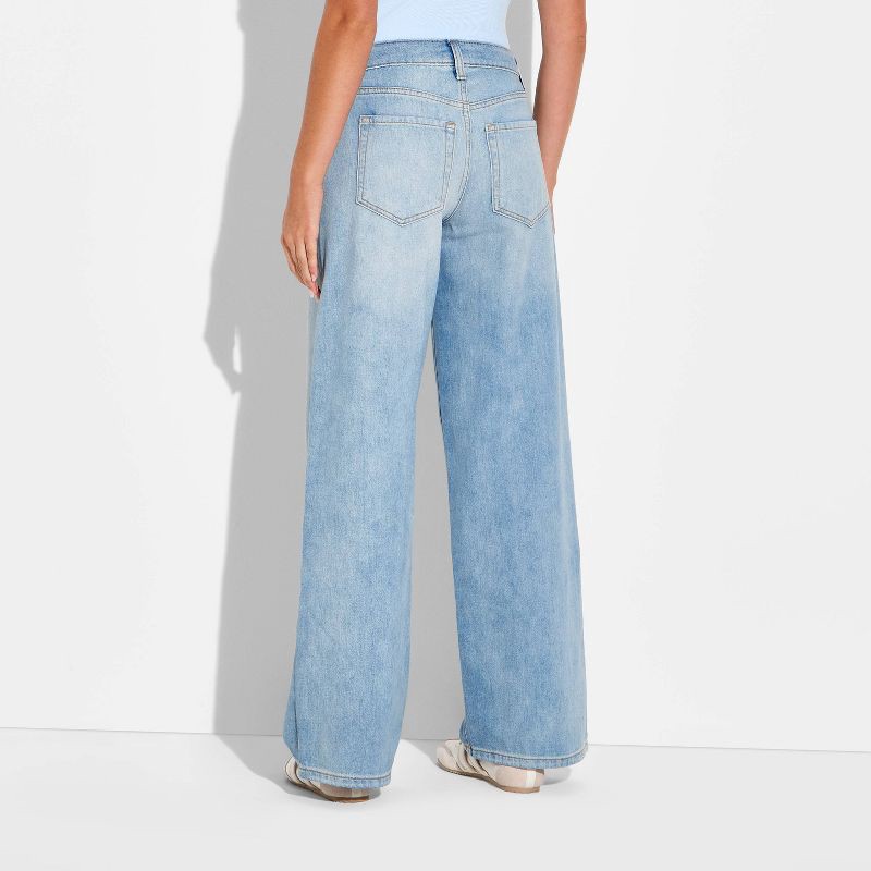 slide 3 of 3, Women's Low-Rise Baggy Jeans - Wild Fable™ Blue Denim 4, 1 ct
