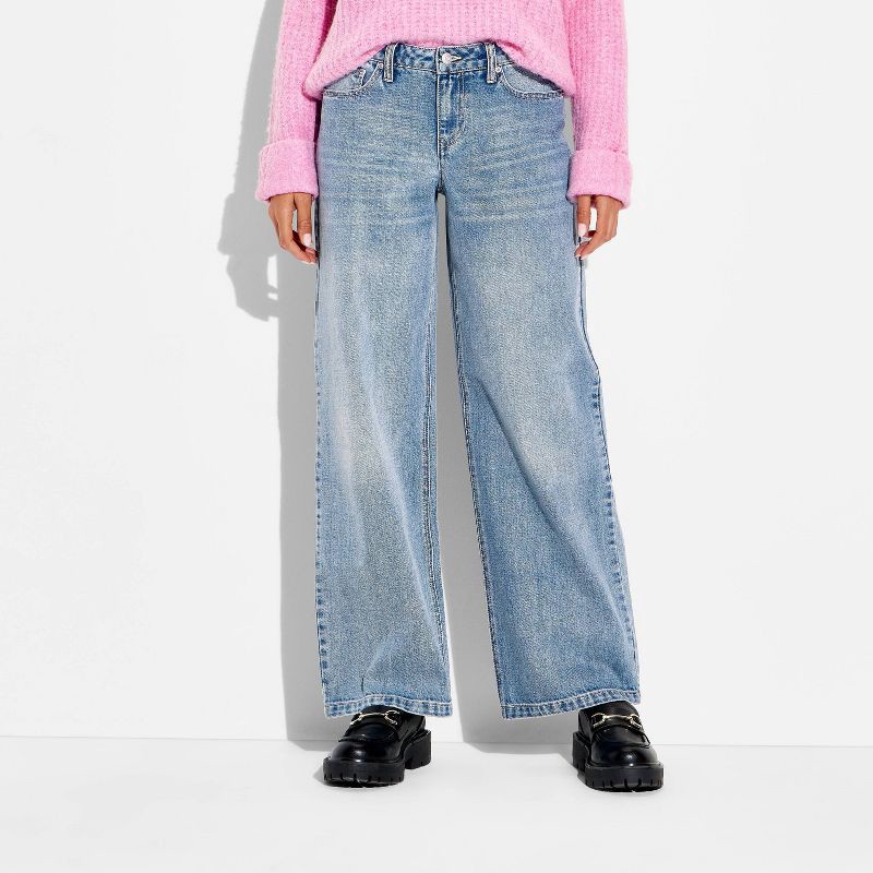 slide 2 of 3, Women's Low-Rise Baggy Jeans - Wild Fable™ Light Wash 2, 1 ct