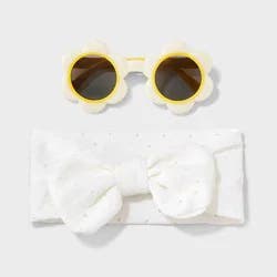 Toddler Girls' Flower Sunglasses & Headband Set - Cat & Jack™ Yellow/White