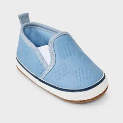 Baby Boys' Checkered Slip-On Boat Shoes - Cloud Island™ Blue 6-9M