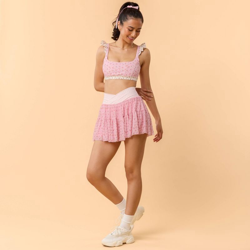 slide 3 of 6, Blogilates Women's Ballerina Skort - Pink Gingham XS, 1 ct