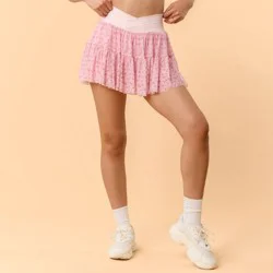Blogilates Women's Ballerina Skort - Pink Gingham XS