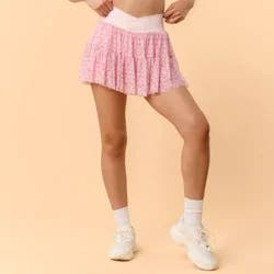Blogilates Women's Ballerina Skort - Pink Gingham XS