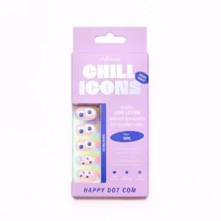 Chillhouse Chill Icons Press-On Nail Set - Happy Dot Com - 20ct: Round Shape, Smooth Finish, ABS Material