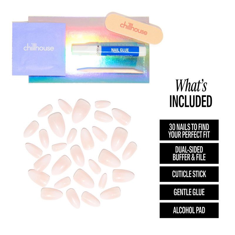 slide 7 of 10, Chillhouse Chill Tips Press-On Nail Set - Classics Collection - Scrubbed Down - 24ct, 24 ct