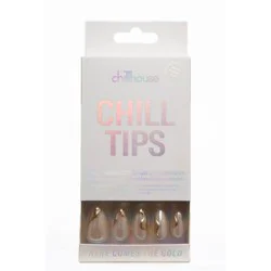 Chillhouse Chill Tips Press-On Nail Set - Design Studio - Here Comes the Gold - 24ct: Oval Shape, High Shine Finish, 30 Pieces
