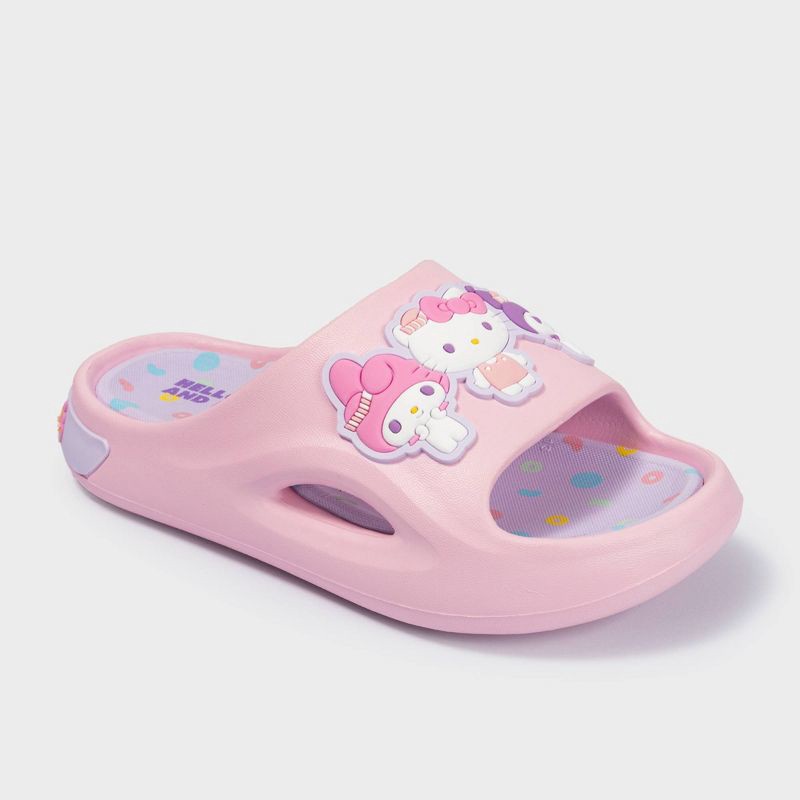 slide 1 of 4, Kids' Hello Kitty & Friends Sporty Comfort Slides - Pink 13, 1 ct