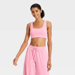 Women's Washed Jersey Sports Bra - JoyLab™ Light Pink XXL