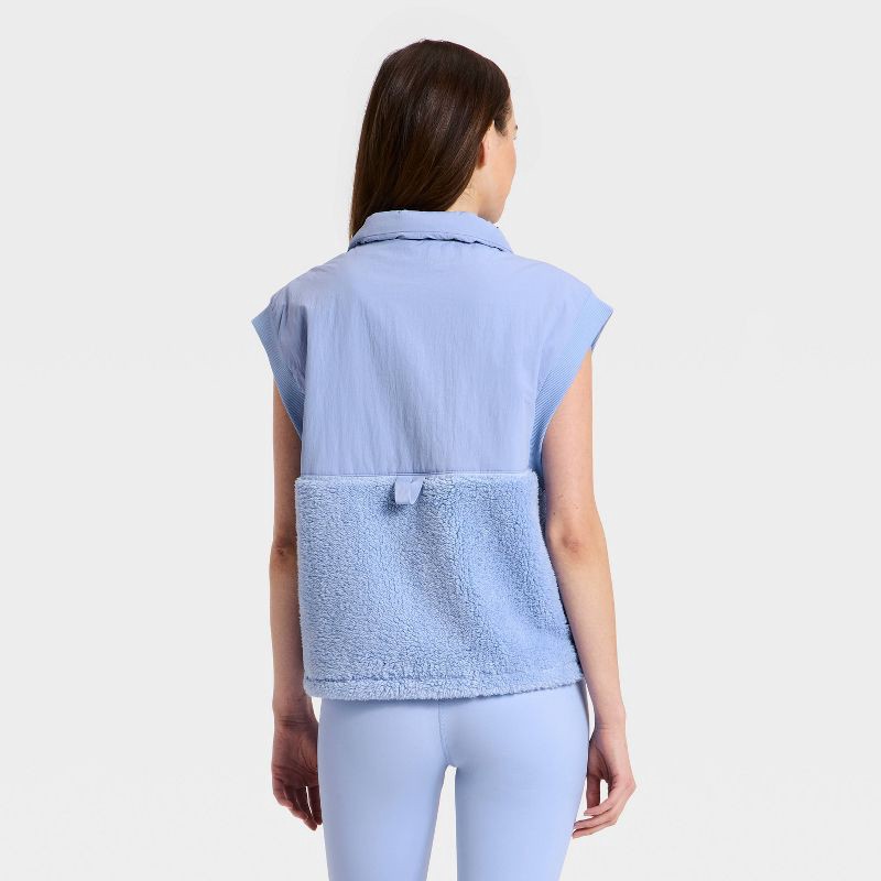 slide 2 of 3, Women's High Pile Vest - JoyLab™ Periwinkle Blue S, 1 ct