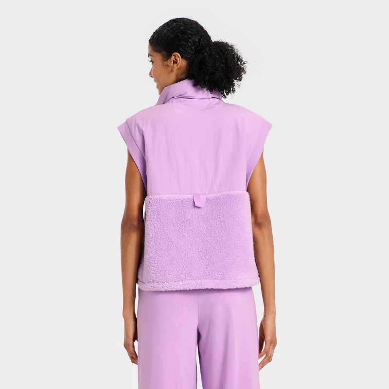 slide 3 of 3, Women's High Pile Vest - JoyLab™ Purple L, 1 ct