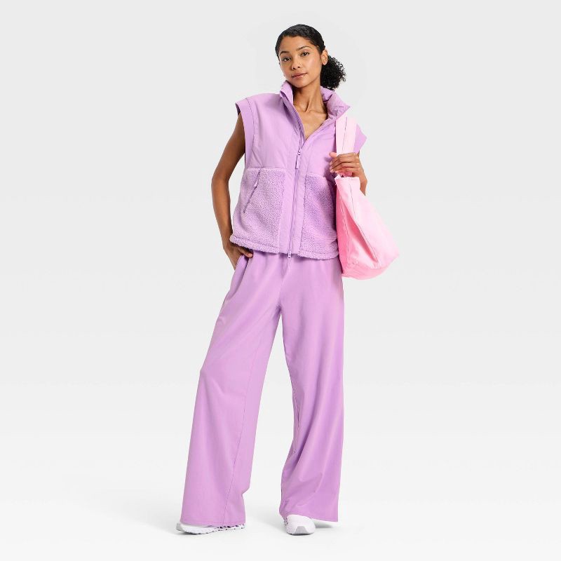 slide 2 of 3, Women's High Pile Vest - JoyLab™ Purple L, 1 ct