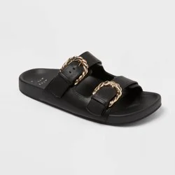 Women's Koda Sandals with Memory Foam Insole - A New Day™ Black 7.5