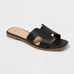 Women's Nina Slide Sandals - A New Day™ Black 8.5