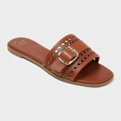 Women's Tamar Sandals with Memory Foam Insole - A New Day™ Cognac 11