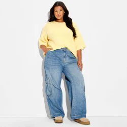 Women's Short Sleeve Crewneck Pullover Sweater - Wild Fable™ Yellow XXL