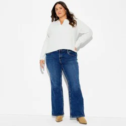 Women's Polo Collar Pullover Sweater - Wild Fable™ Heather Gray XXL