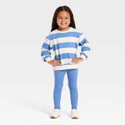 Toddler Girls' Striped Sweatshirt and Pants Set - Cat & Jack™ Blue 12M