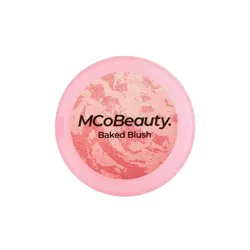 MCoBeauty Baked Blush - Peachy Pink - 0.14oz: Vegan, Brightening, Buildable Coverage, Pressed Powder