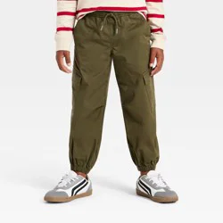 Boys' Pull-On Baggy Cargo Woven Jogger Pants - Cat & Jack™ Dark Olive Green 14