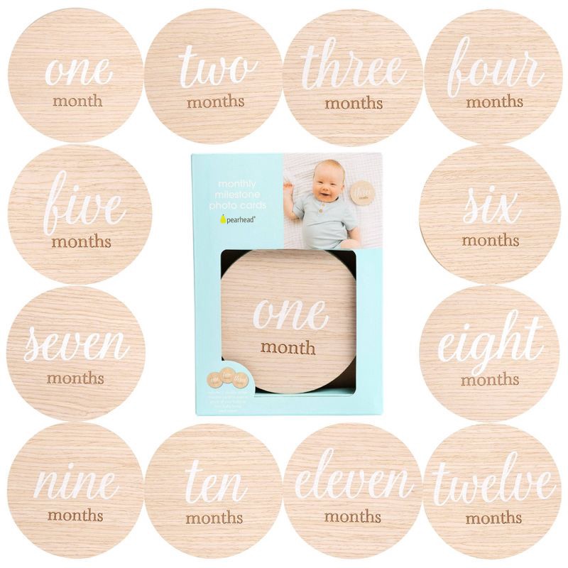 slide 1 of 7, Pearhead Baby Monthly Milestone Photo Cards - 6pc, 6 ct