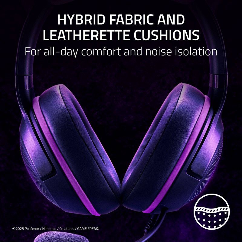 slide 7 of 9, Razer Kraken Kitty V2 Pokemon Gengar Edition Gaming Headset, 1 ct