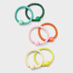 Hair Elastics with Bead - 6pk - Cat & Jack™: For All Hair Types, Hair Styling, Rubber