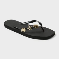Women's Luz Flip Flop Sandals - Shade & Shore™ Black 7