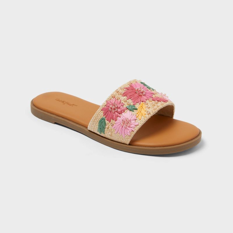 slide 1 of 4, Kids' Heather Slide Sandals - Cat & Jack™ Multicolor 5, 1 ct